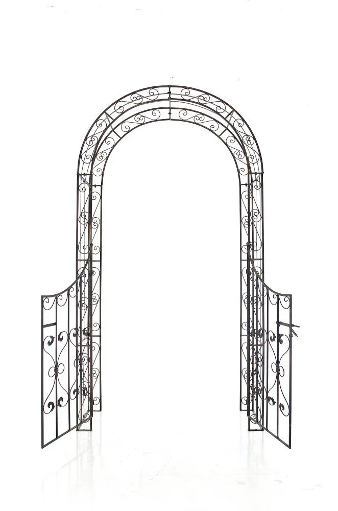 Rosenbogen Sina mit Tor 135x245x41.5 cm Bronze