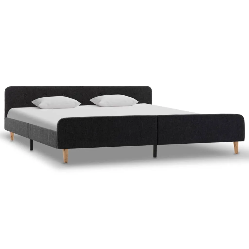 Bettgestell Dunkelgrau Sackleinen 180x200 cm