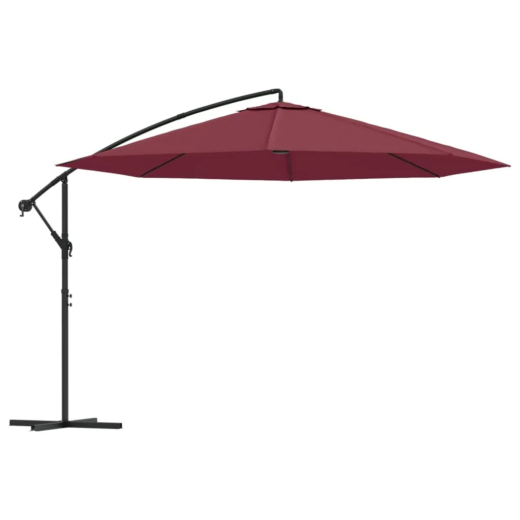 Eleganter Sonnenschirm 350x268 cm Bordeauxrot mit Kurbelmechanismus