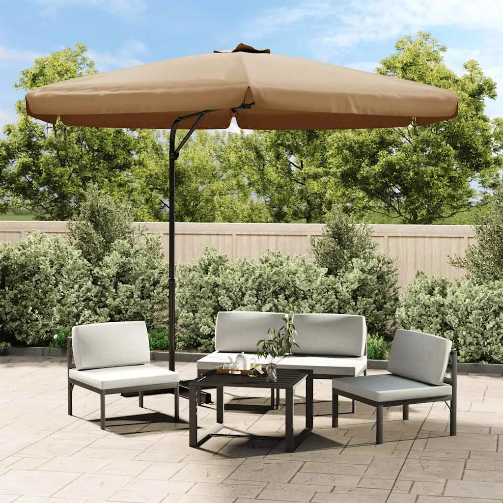 Sonnenschirm Taupe 300x250 cm mit Stahlmast und Kurbelmechanismus