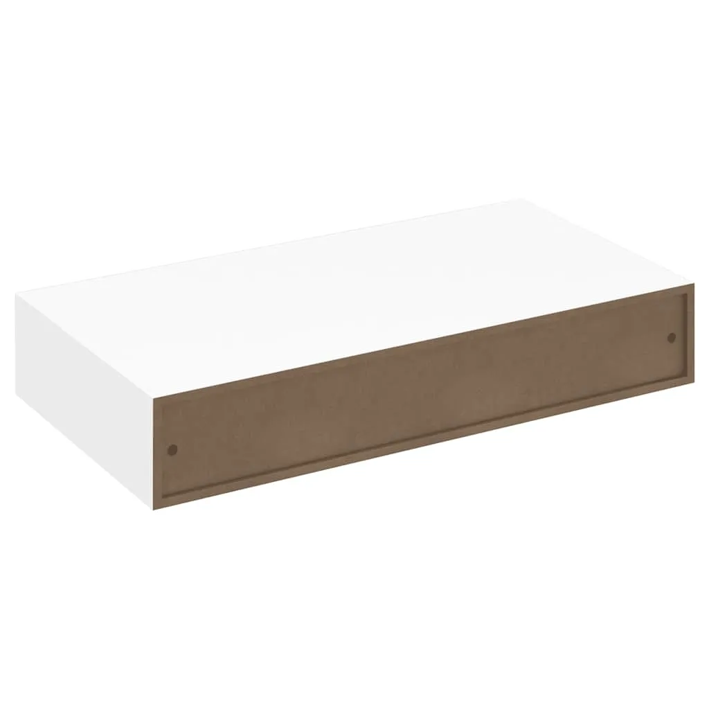 Schweberegal MDF mit mattem Finish 48x25x8 cm Weiß