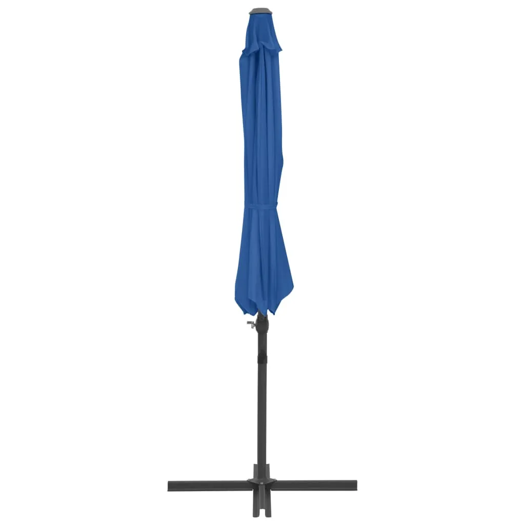 Eleganter Sonnenschirm 300x255 cm in Azurblau mit stabilem Kreuzfuß