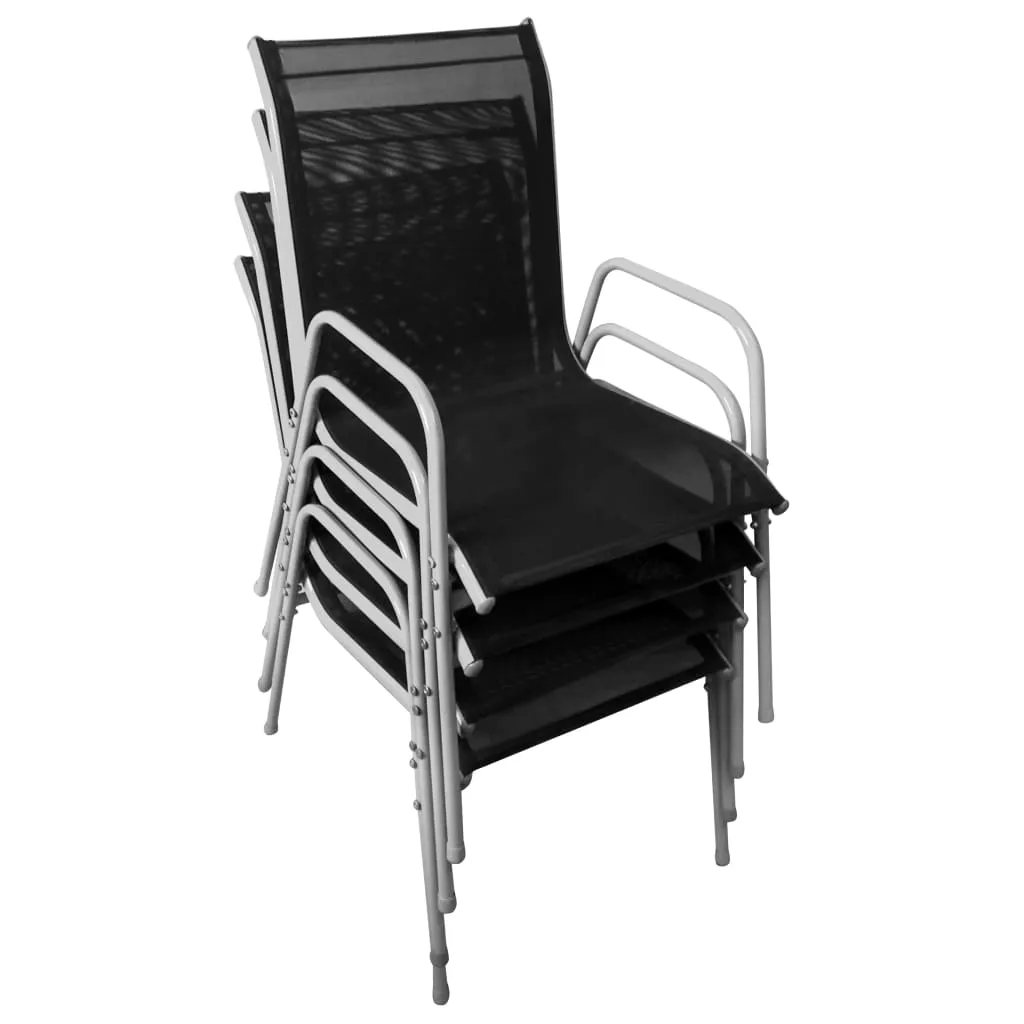 Gartenmöbel-Set Grau 80 x 71 cm mit 4 Stapelstühlen