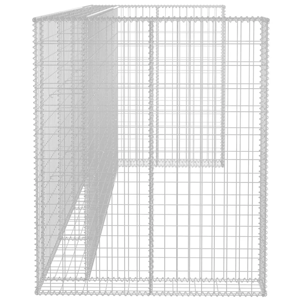 Gabionenwand Mülltonnenverkleidung 320x100x120 cm Silber