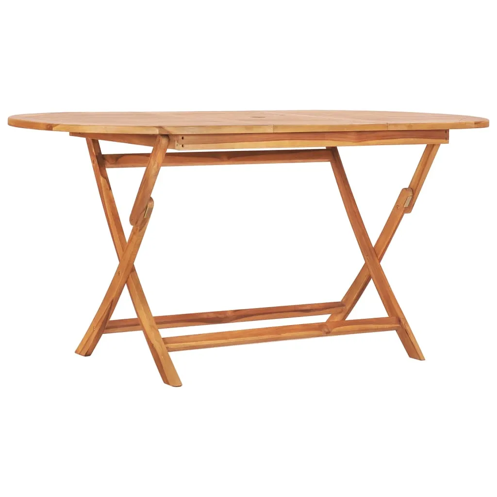 Elegante Naturholz Essgruppe 160 x 80 x 75 cm für Garten und Terrasse