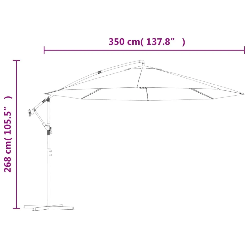 Eleganter Sonnenschirm 350x268 cm Bordeauxrot mit Kurbelmechanismus