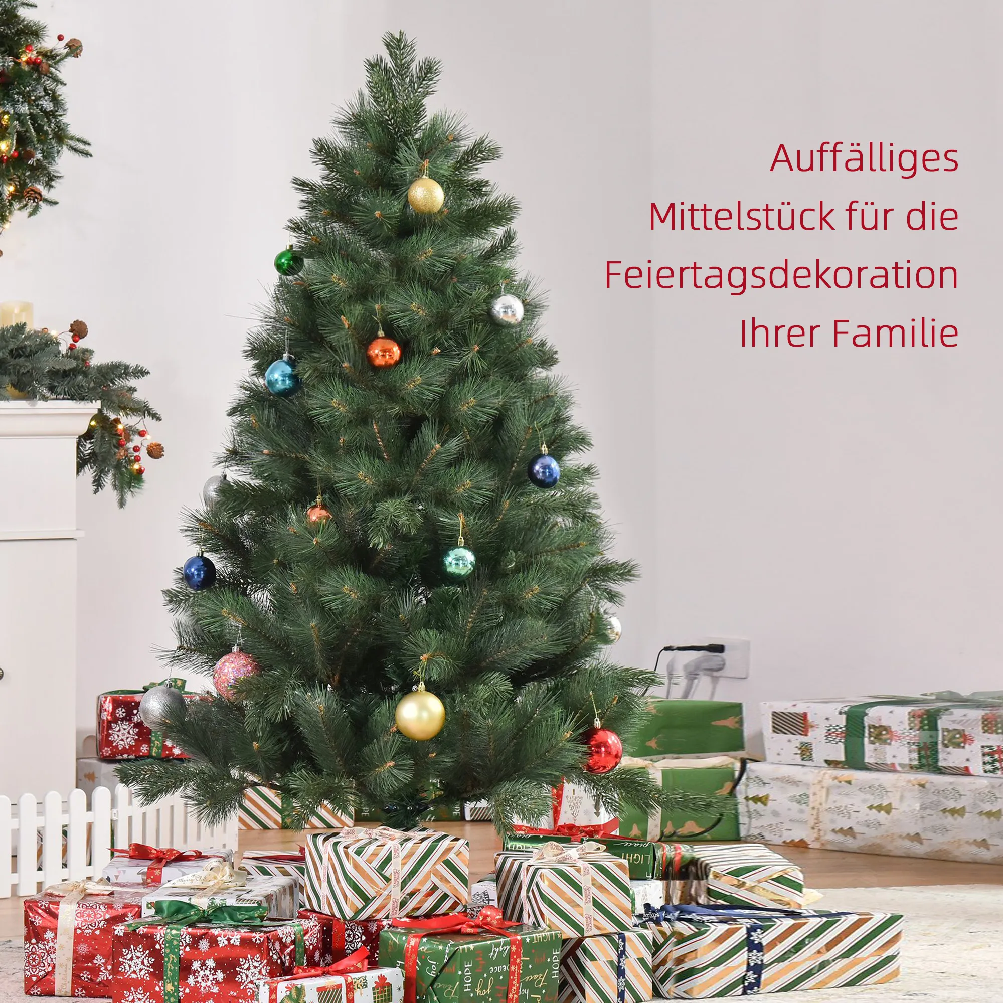 Künstlicher Weihnachtsbaum Tanne Ø90 x 180 cm Kunststoff Grün