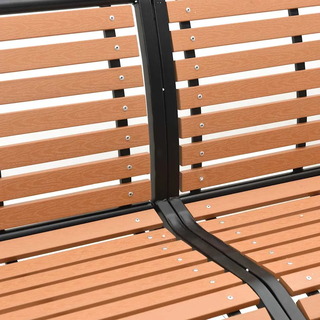 Gartenbank Braun 231 x 62 x 82 cm aus Massivholz und pulverbeschichtetem Stahl