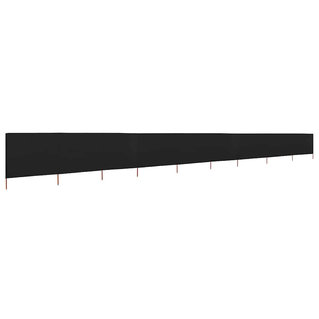 Faltbarer Windschutz 1200 x 80 cm in Schwarz
