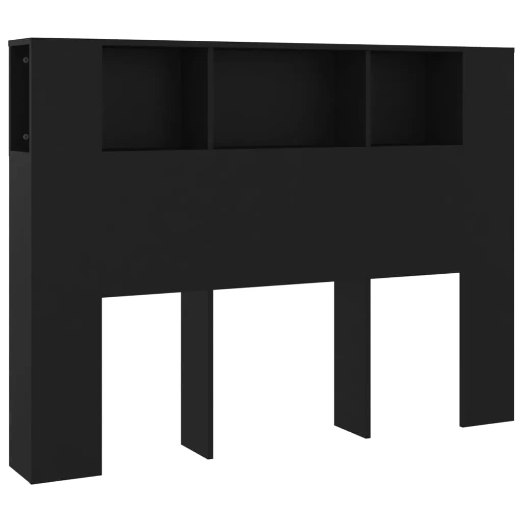 Kopfteil-Regal 140 x 18,5 x 104,5 cm Schwarz Holzwerkstoff