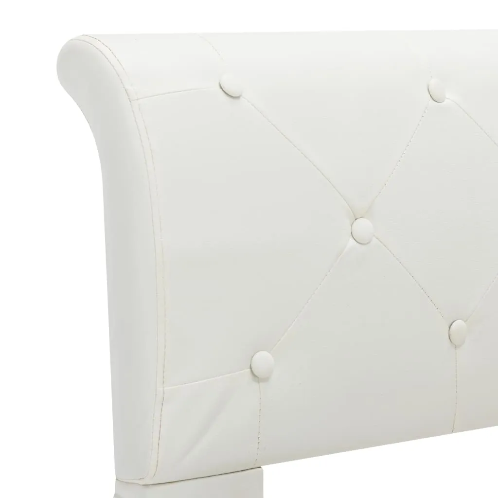 Klassischer Bettrahmen Weiß 212x94x64 cm aus Massivholz und Stahl