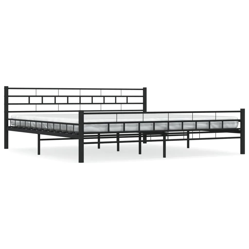 Metallbettrahmen Schwarz 210 x 207 x 76 cm mit Lattenrost