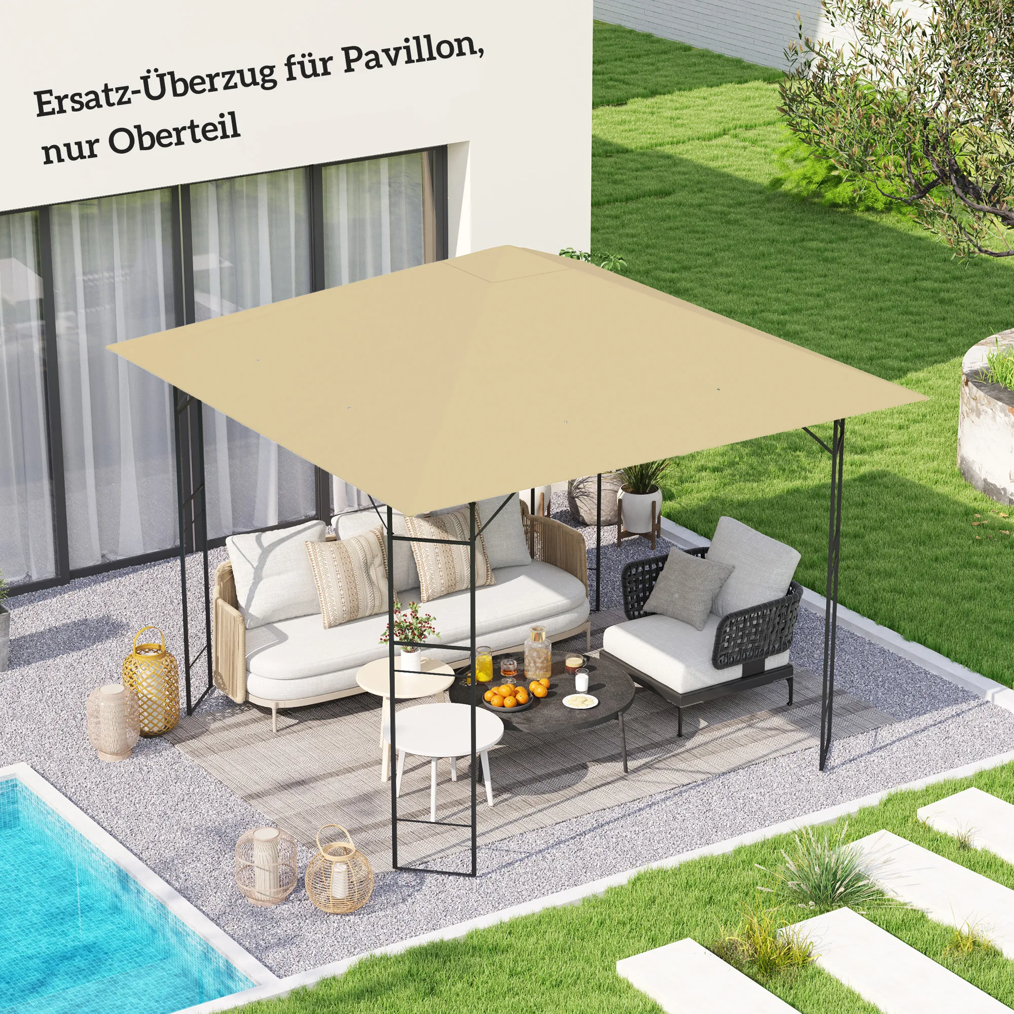 Pavillon Ersatzdach 3x3m Beige