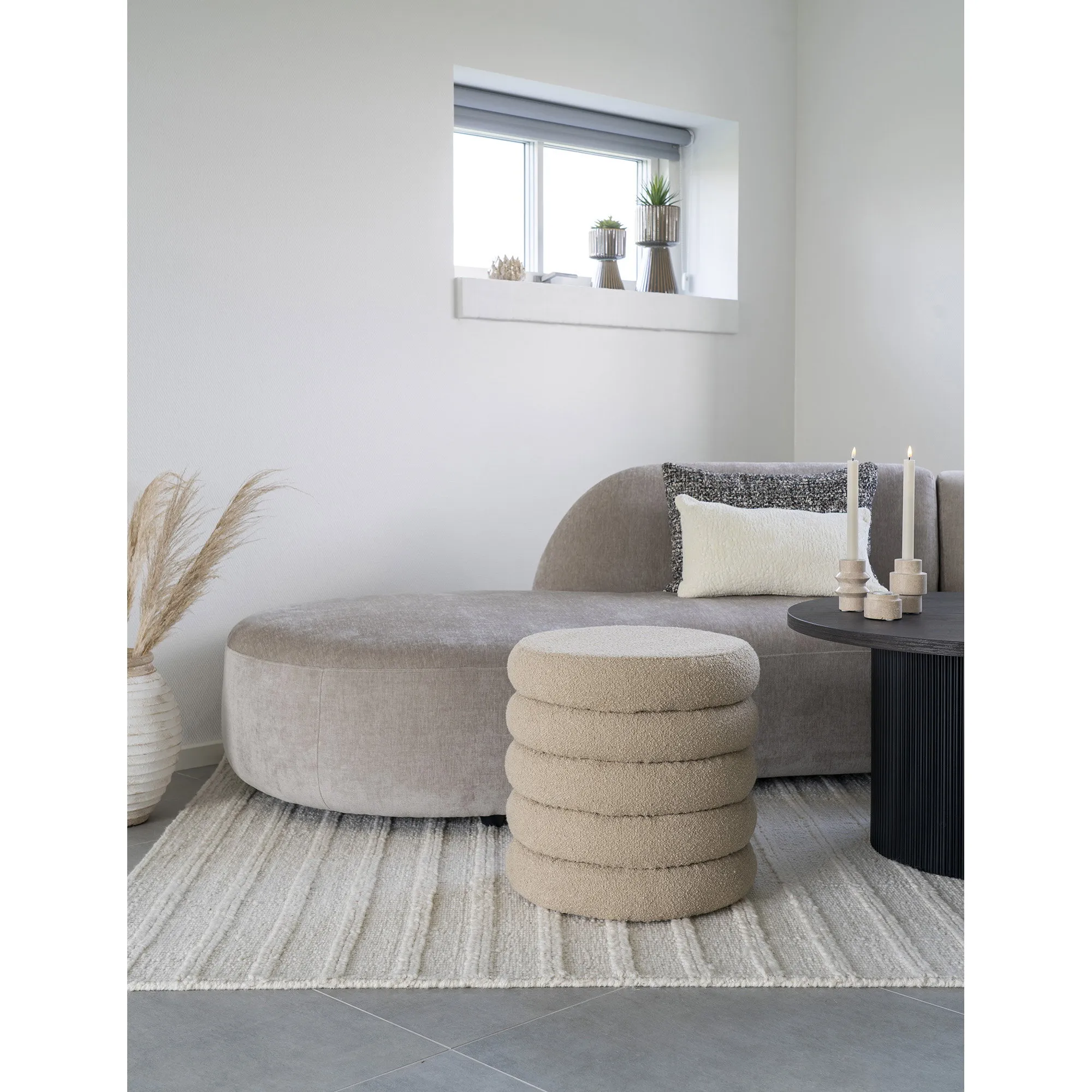 tinkaro Brooklyn Pouf Stauraum-Hocker 44x44x44 cm Beige