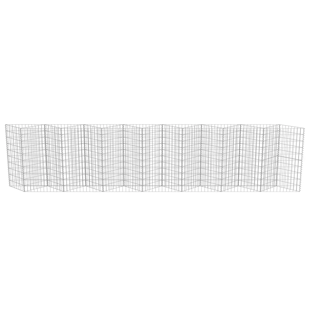 Gabionenwand 450 x 30 x 100 cm in Silber
