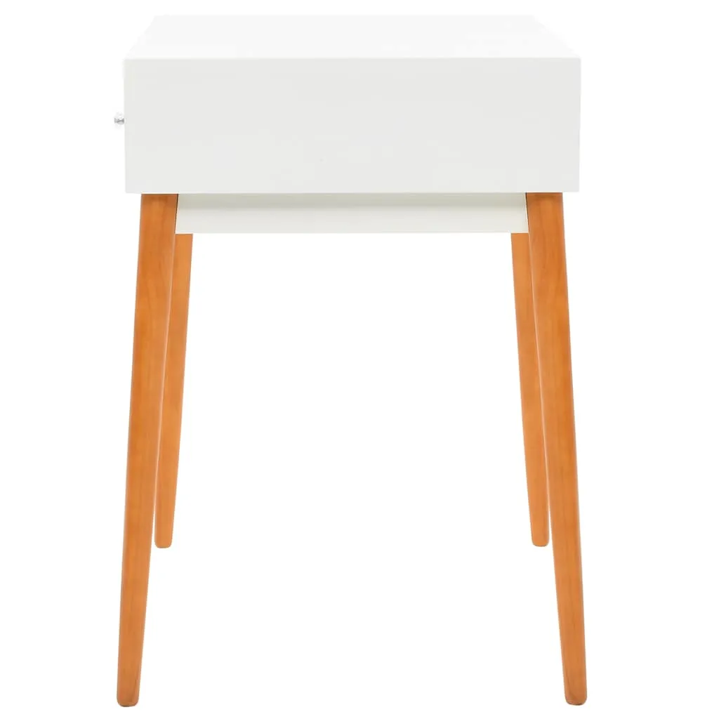 Frisiertisch 60x50x86 cm Weiß mit MDF, Glas und Massivholzbeinen
