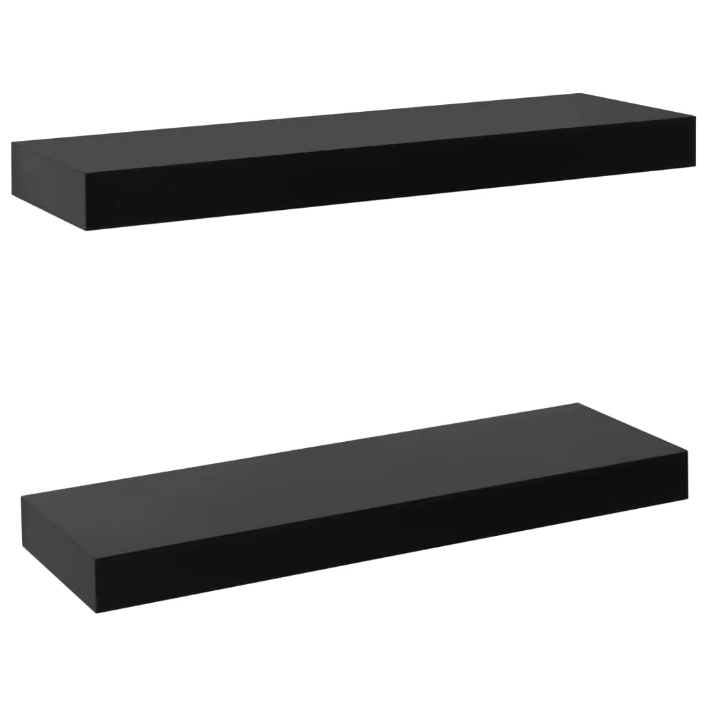 Schweberegal Schwarz 40 x 20 x 3,8 cm - 2 Wandregale