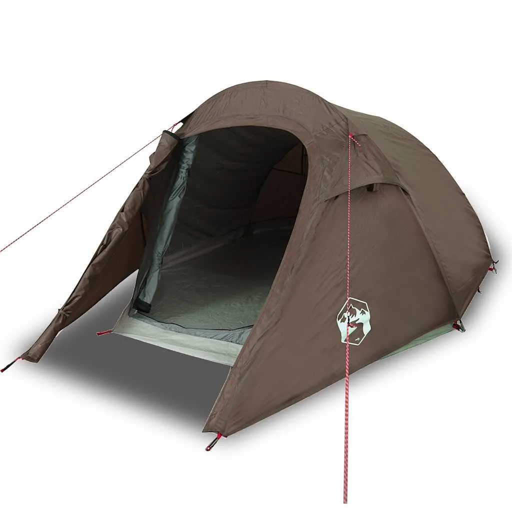 Campingzelt Tunnelzelt Braun 280x194x125 cm Außenzelt, 230x180x115 cm Innenzelt