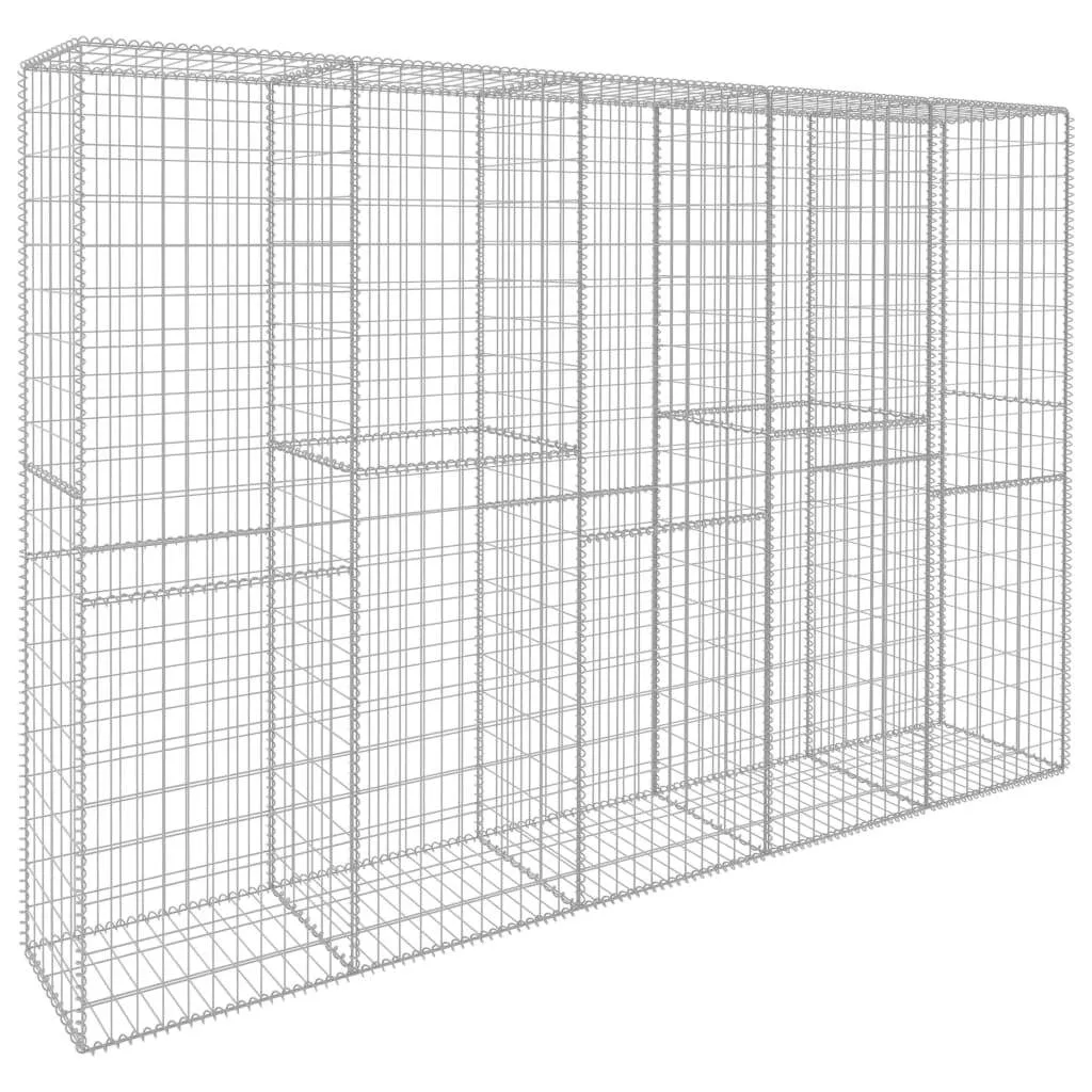 Gabione Silber 300 x 50 x 200 cm aus verzinktem Stahl