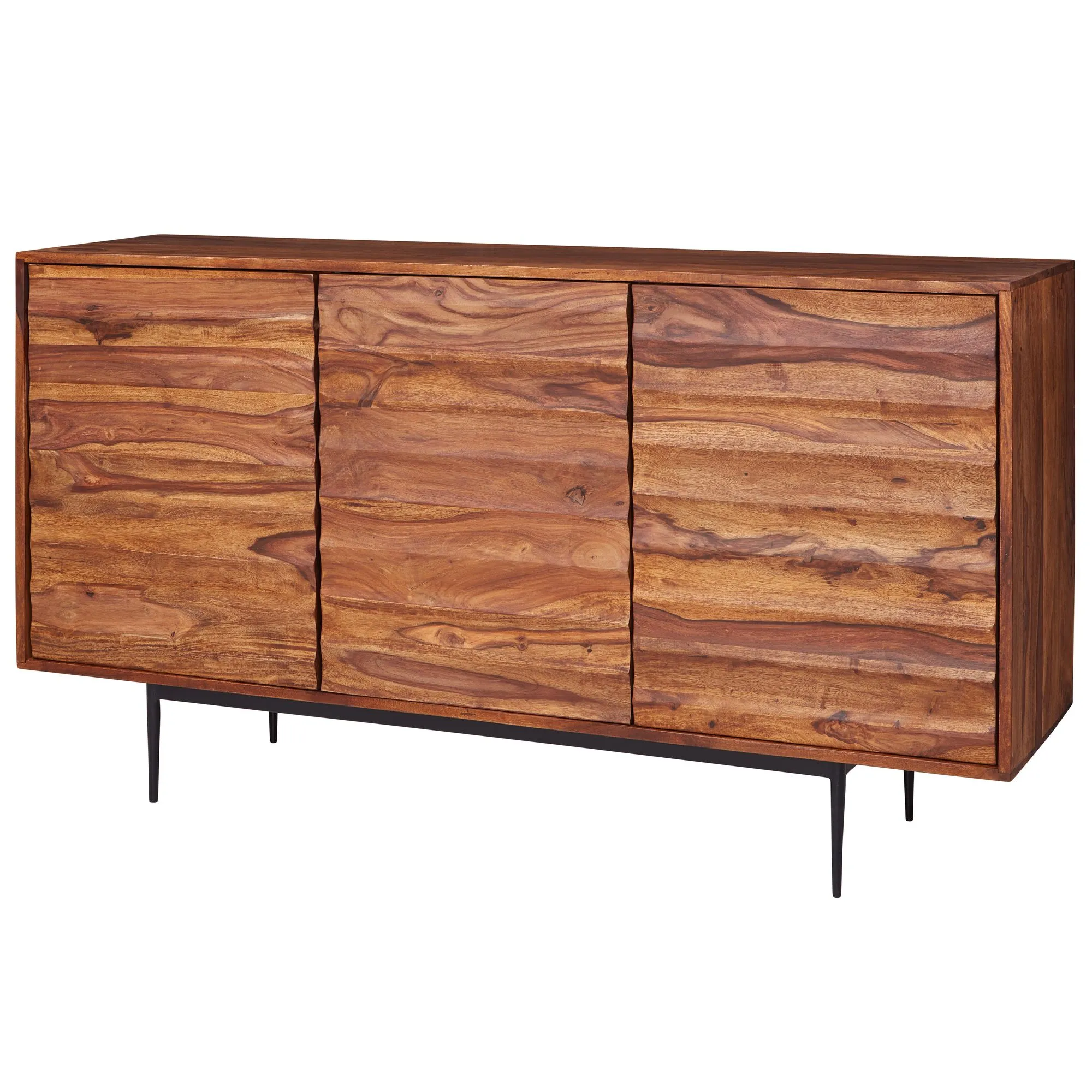 tinkaro Sideboard rechteckig BLASIUS Sheesham Massivholz Kommode Braun