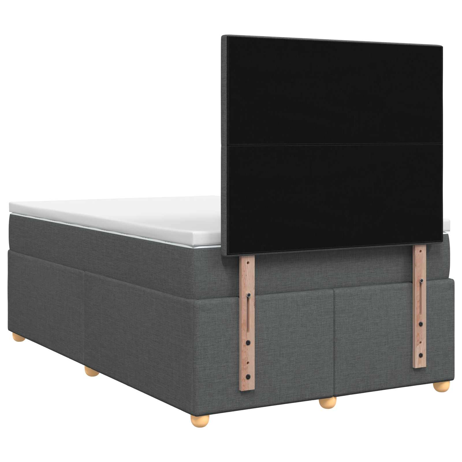 Boxspringbett 120x200 cm mit Topper, Dunkelgrau, Mittelhart