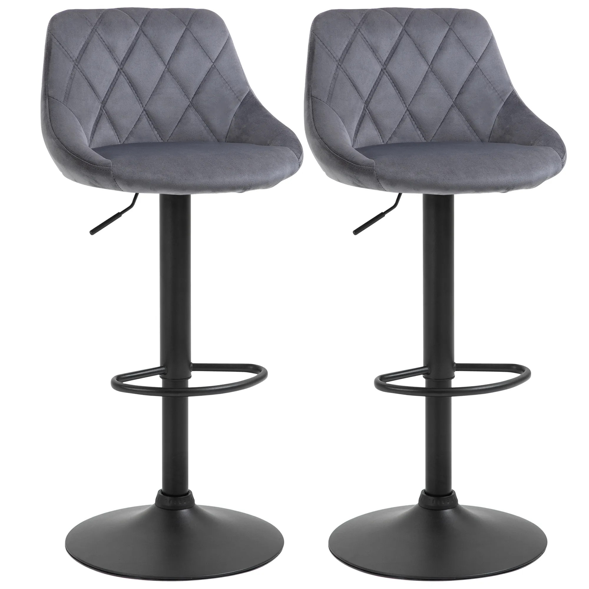 Barhocker Dunkelgrau 46B x 48T x 60-81H cm mit Höhenverstellung