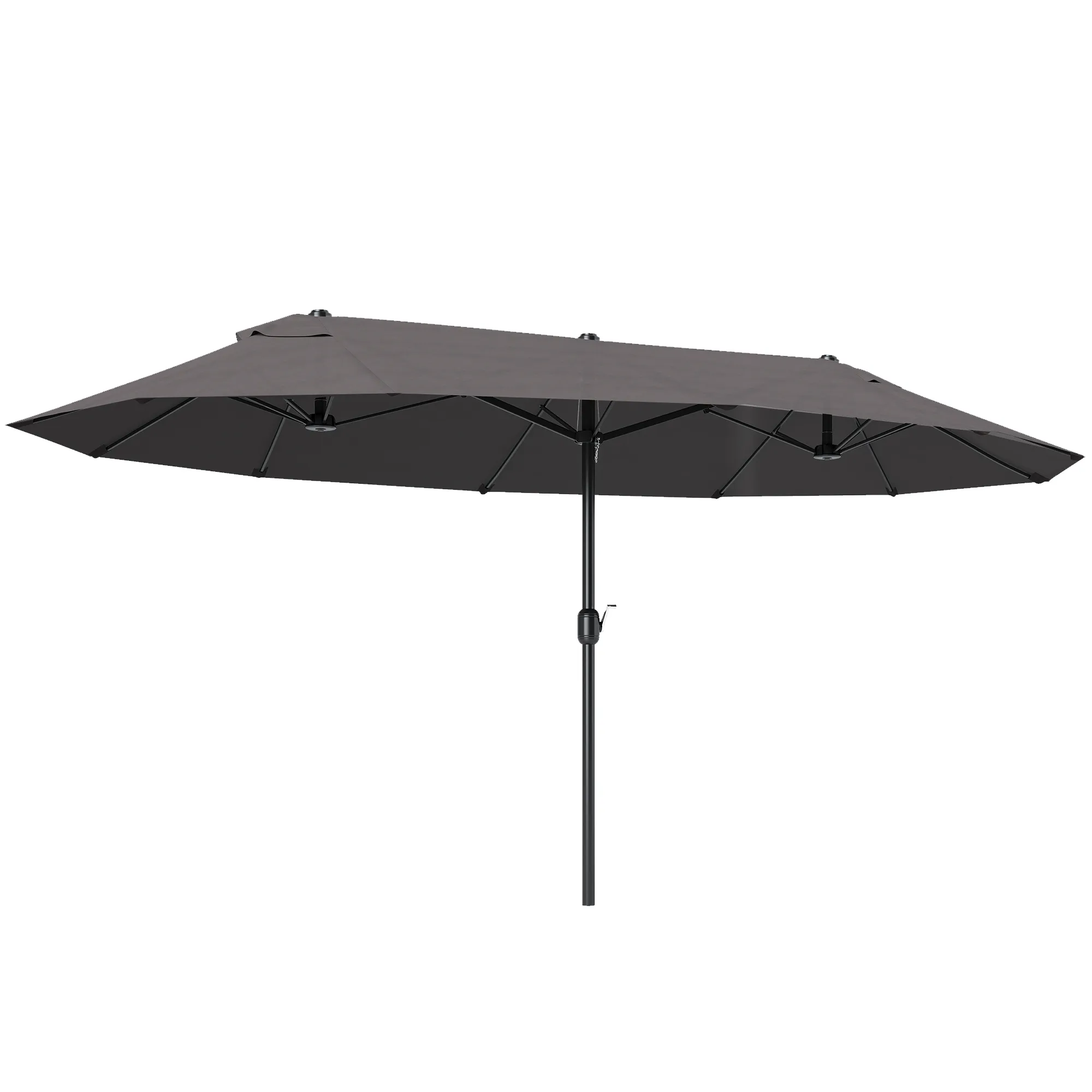 Doppel-Sonnenschirm 460x270 cm Grau für Garten und Terrasse