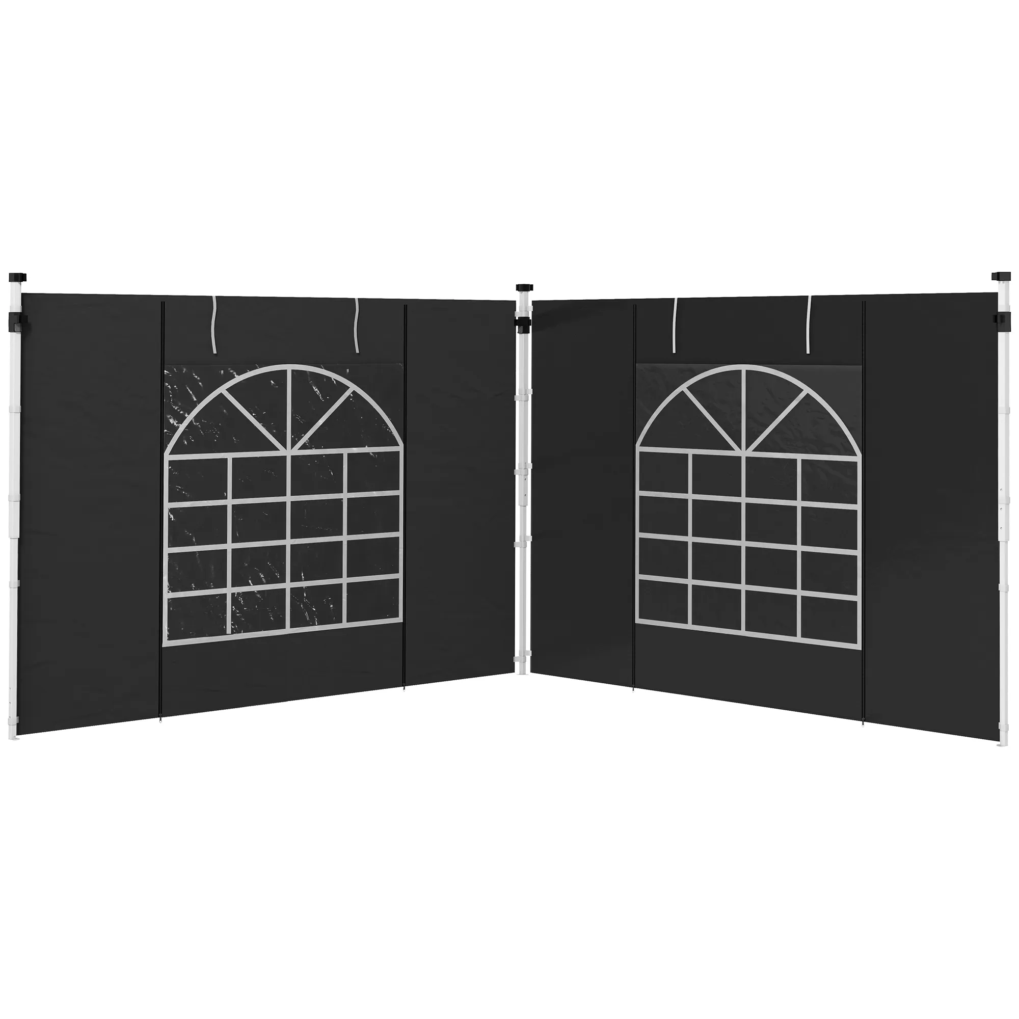 Seitenwände für Pavillon 3 x 3 m oder 3 x 6 m in Schwarz