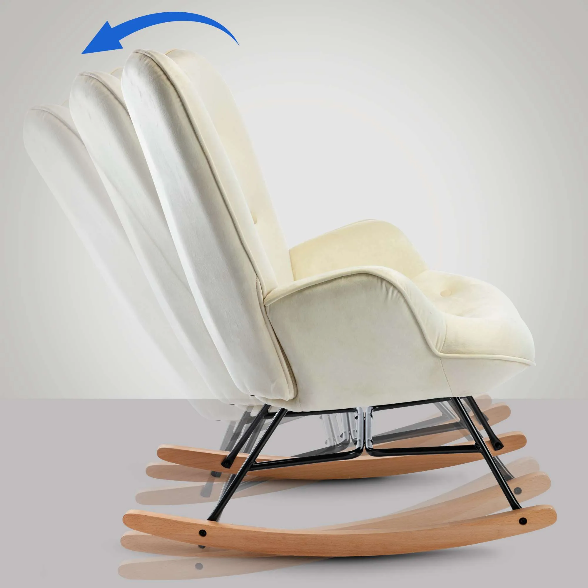Schaukelstuhl Sanka 98x71x88 cm Creme
