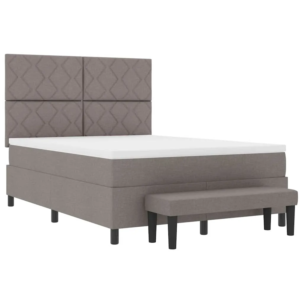 Boxspringbett Taupe 160x200 cm mit verstellbarem Kopfteil