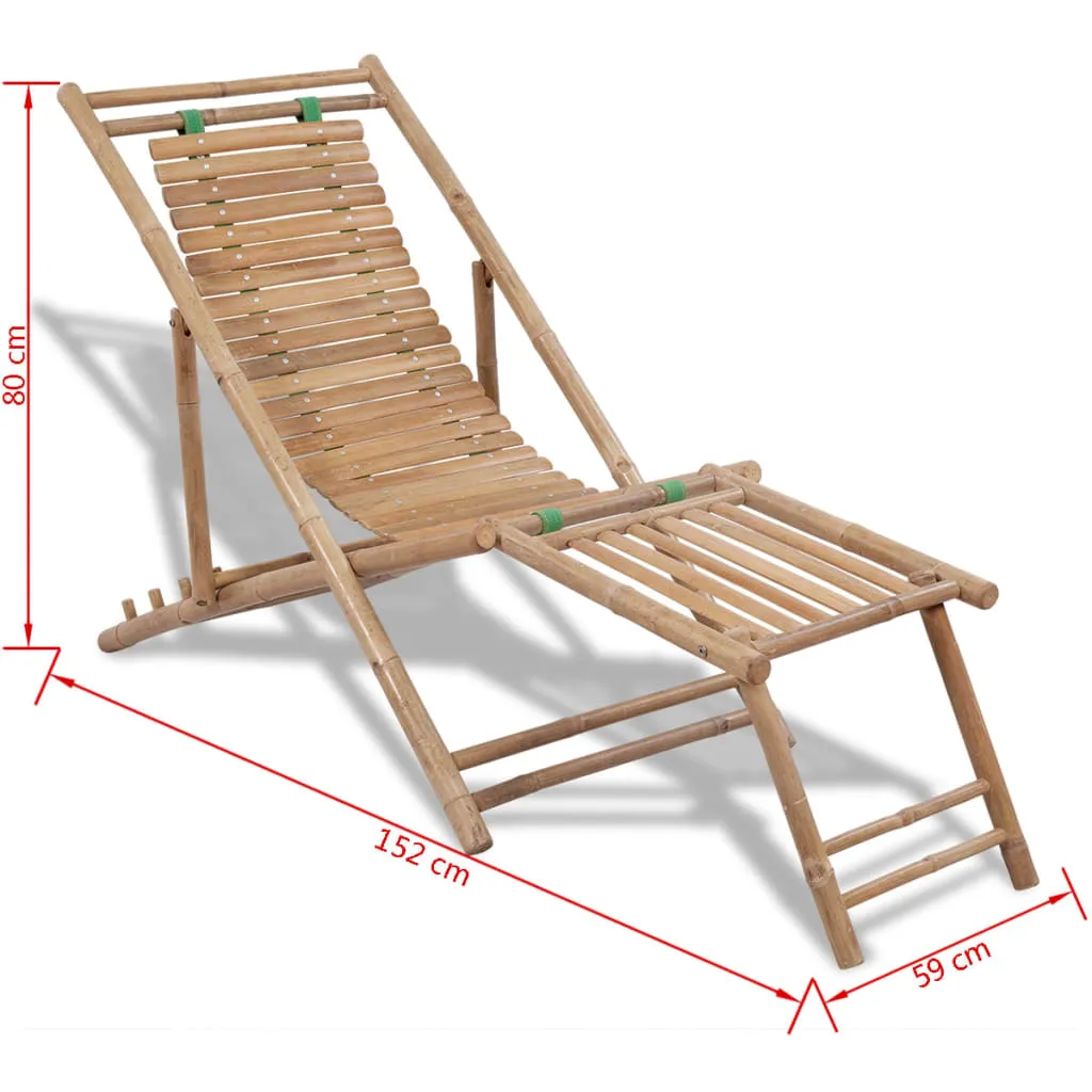 Liegestuhl aus Massivholz 152x59x80 cm in Naturfarbe, 4-fach verstellbar