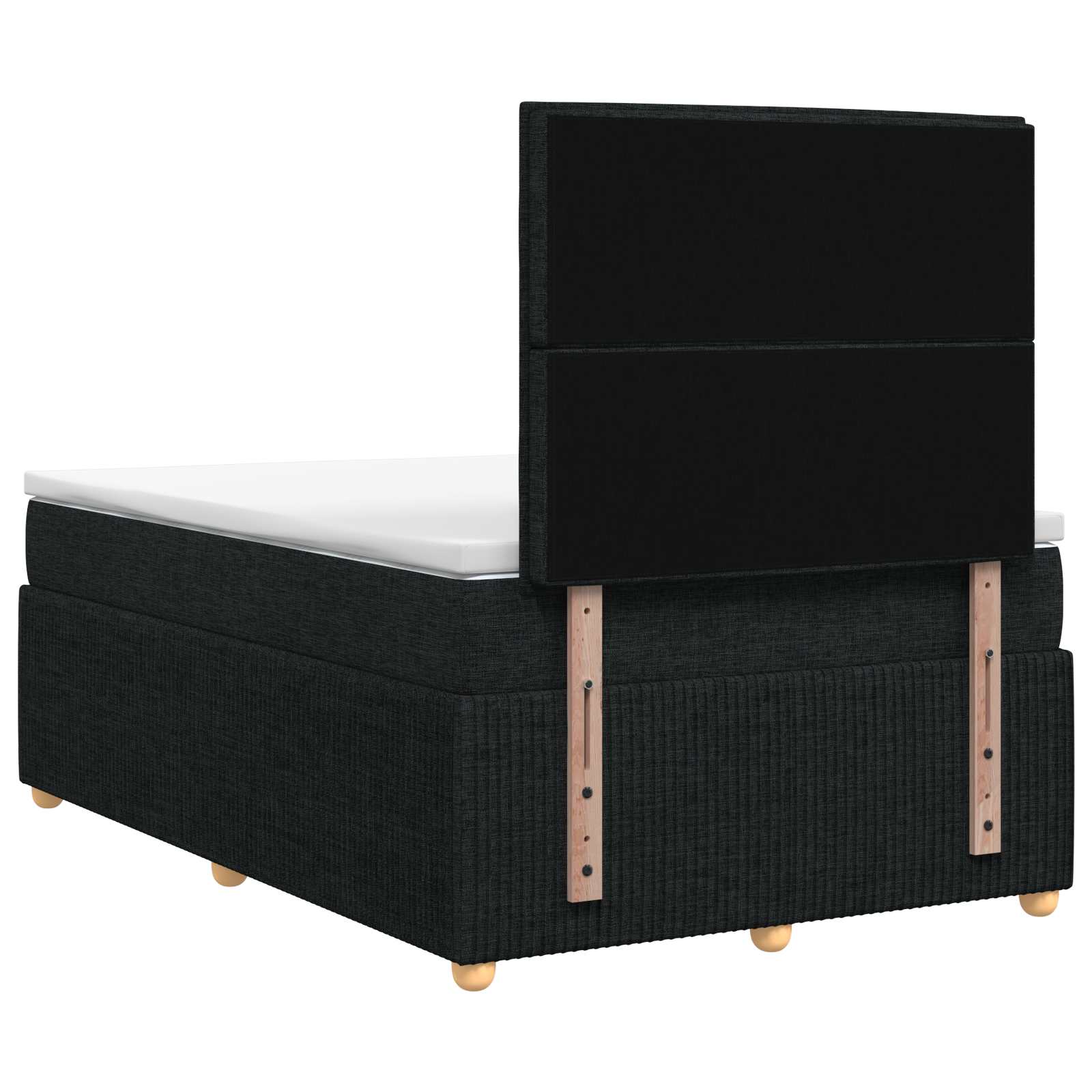 Boxspringbett 120x200 cm mit Taschenfederkern Matratze, Schwarz