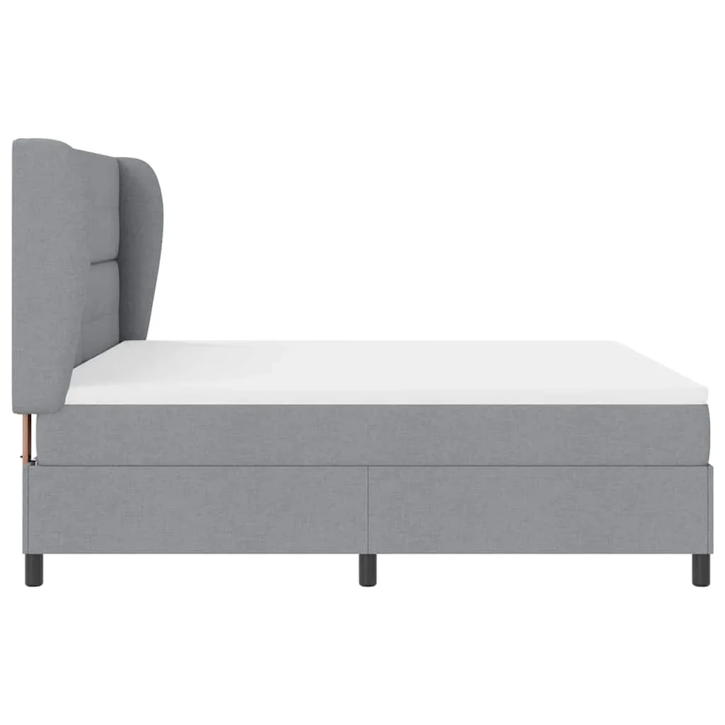 Boxspringbett Hellgrau 180x200 cm mit Matratze und Topper