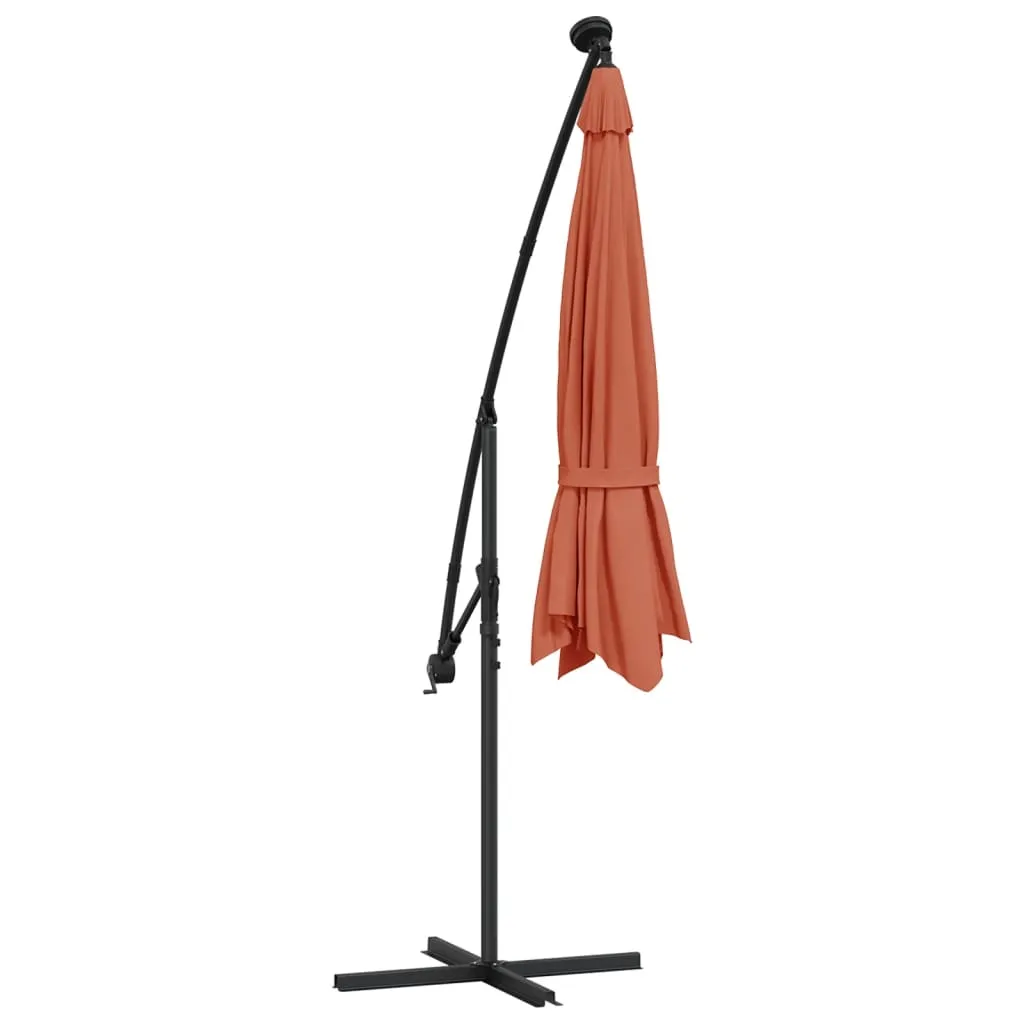 Eleganter Sonnenschirm 300x254 cm Terrakotta-Rot mit LED und Kurbel