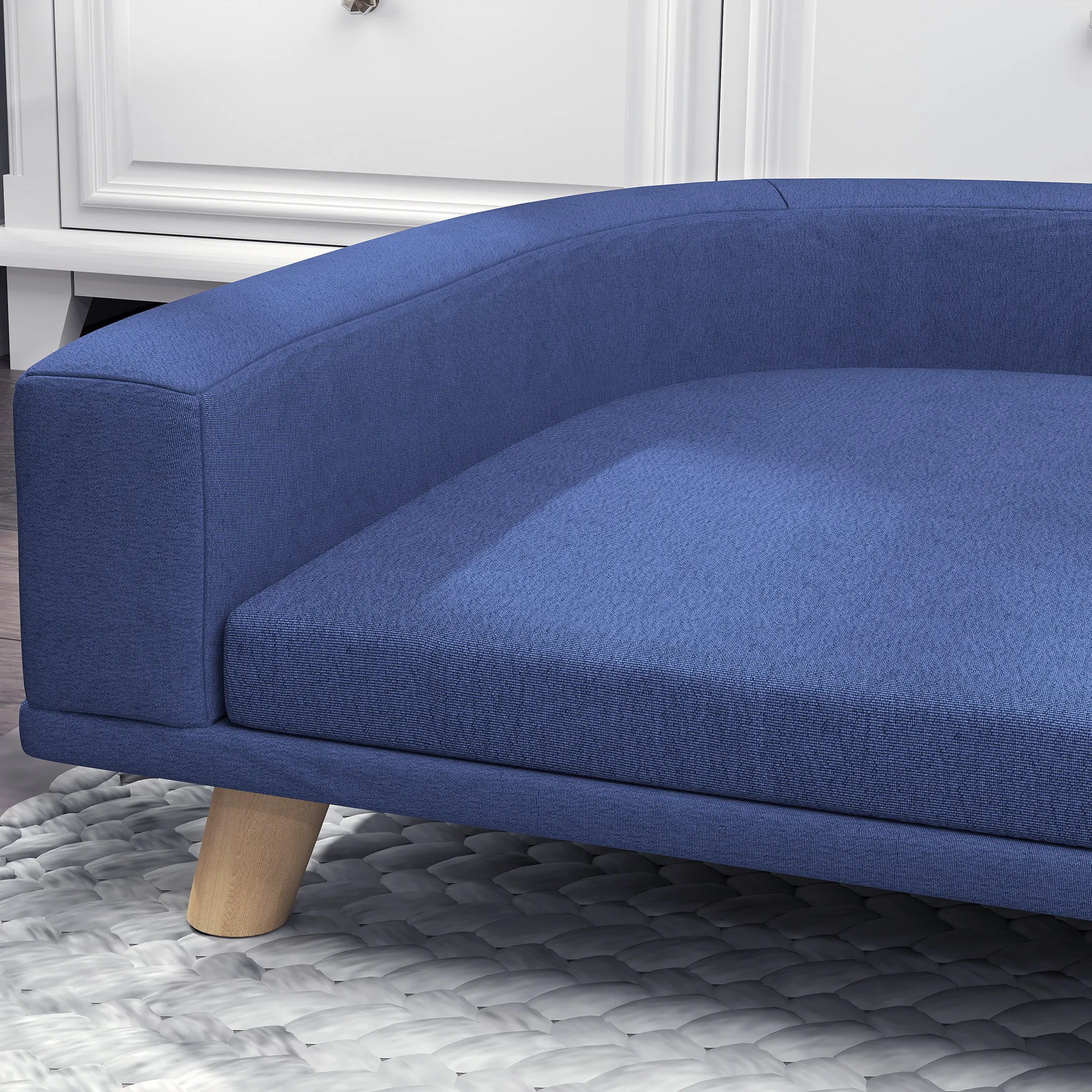 Hundesofa für große Hunde, Kiefernholz, 98 x 67 x 25 cm, Blau