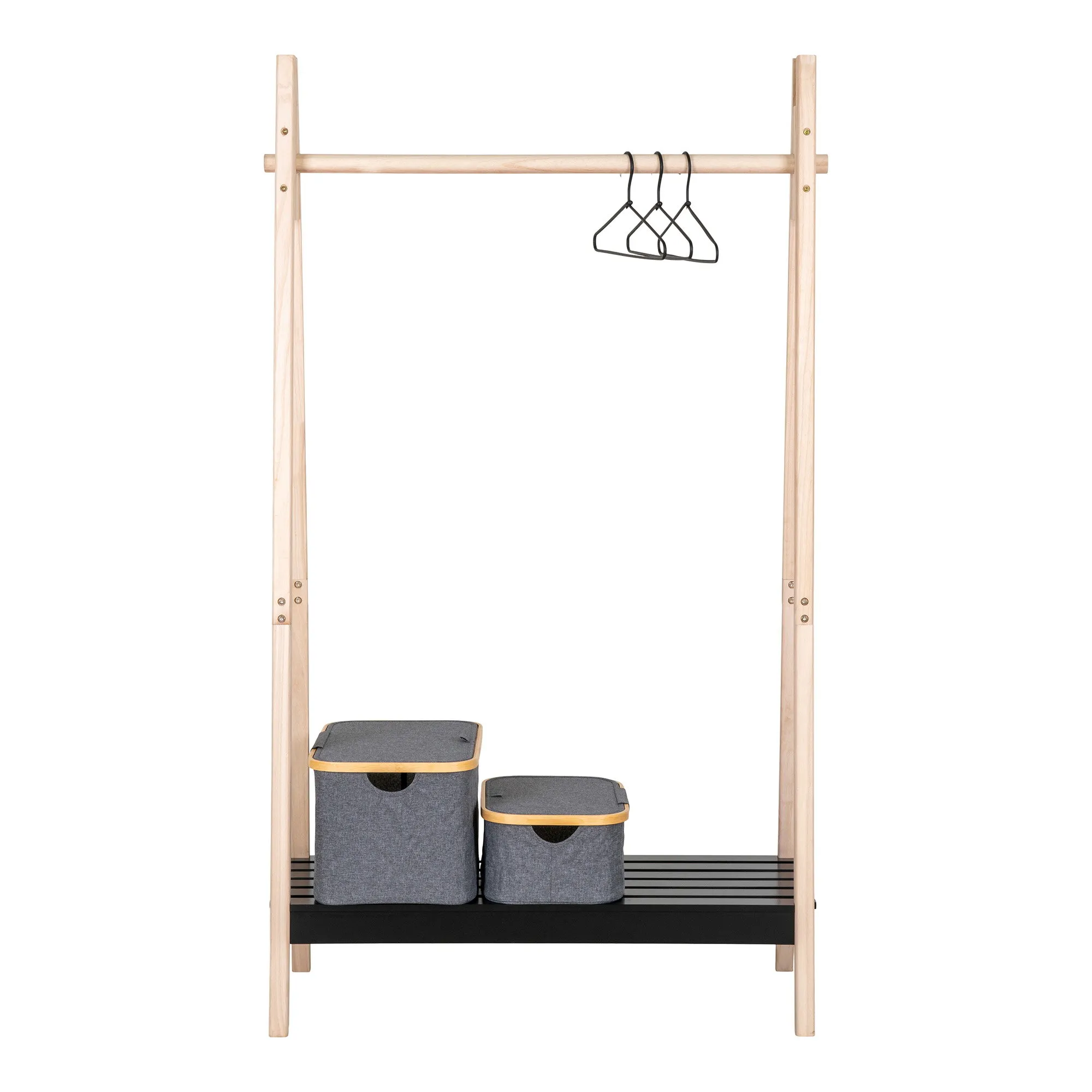tinkaro Kleiderständer Torino MDF, Paulownia Natur / Schwarz