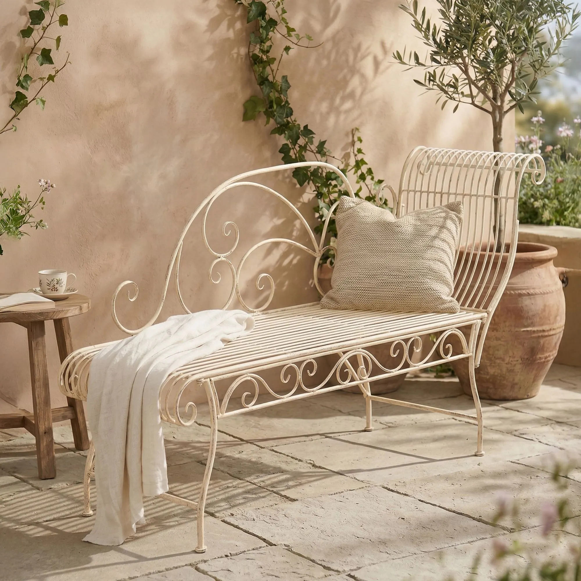 Gartenbank Karma 156x46x78 cm antik-creme