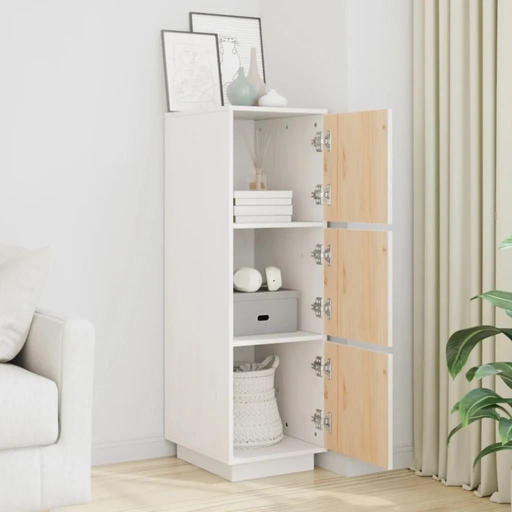 Highboard Weiß 34x40x108,5 cm Massivholz Kiefer