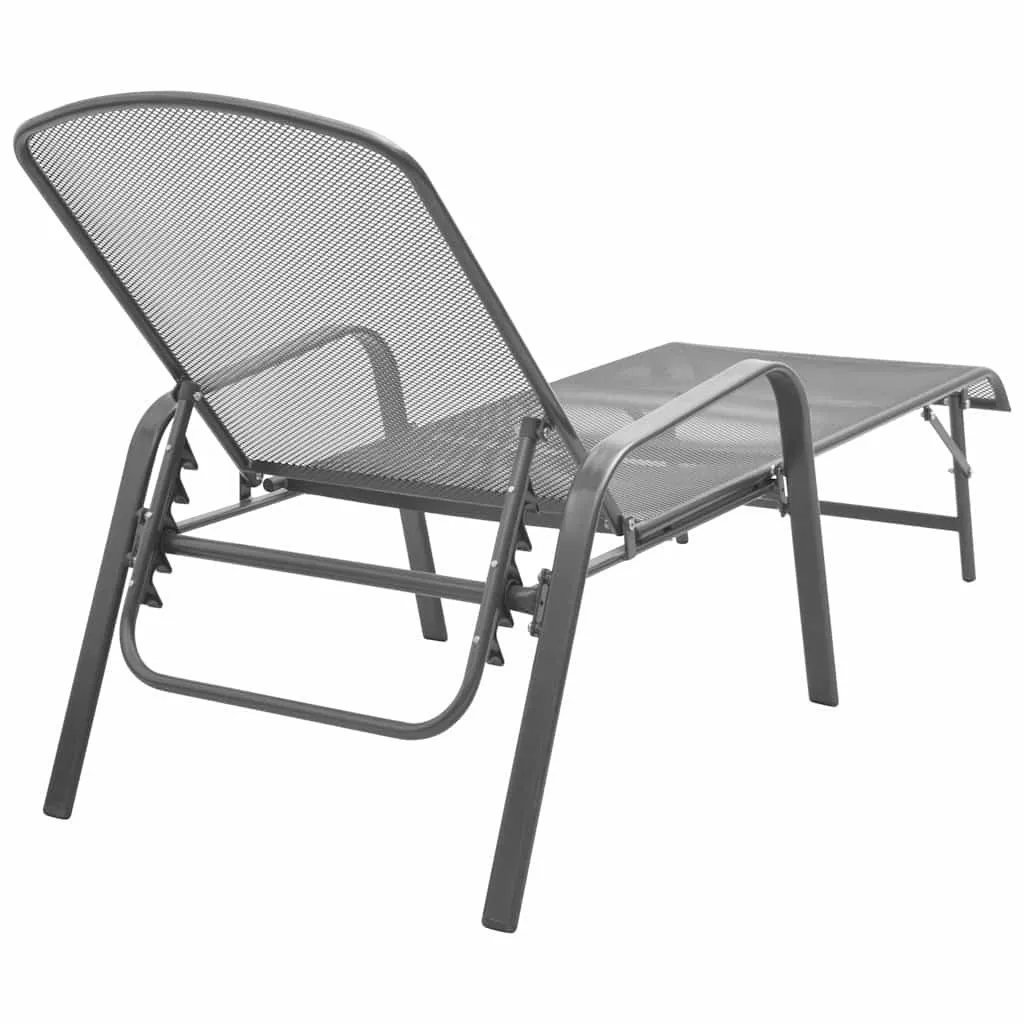 Sonnenliegen-Set Anthrazit 66x(154-183)x(65-103) cm mit Klapptisch 38x38x38 cm