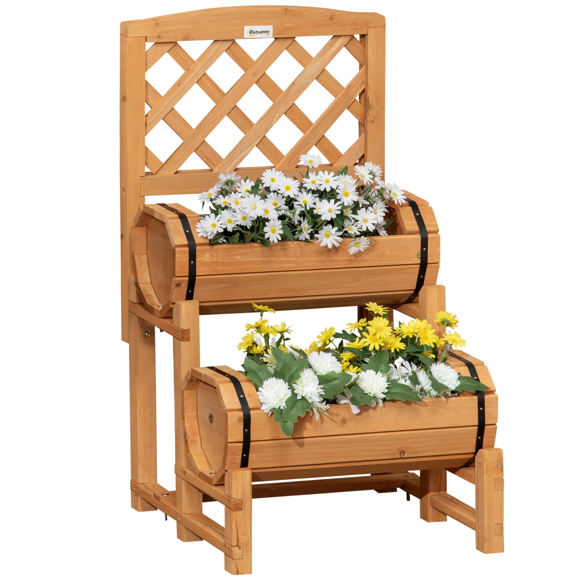 Hochbeet aus lasiertem Massivholz, 45L x 45B x 80H cm, Braun