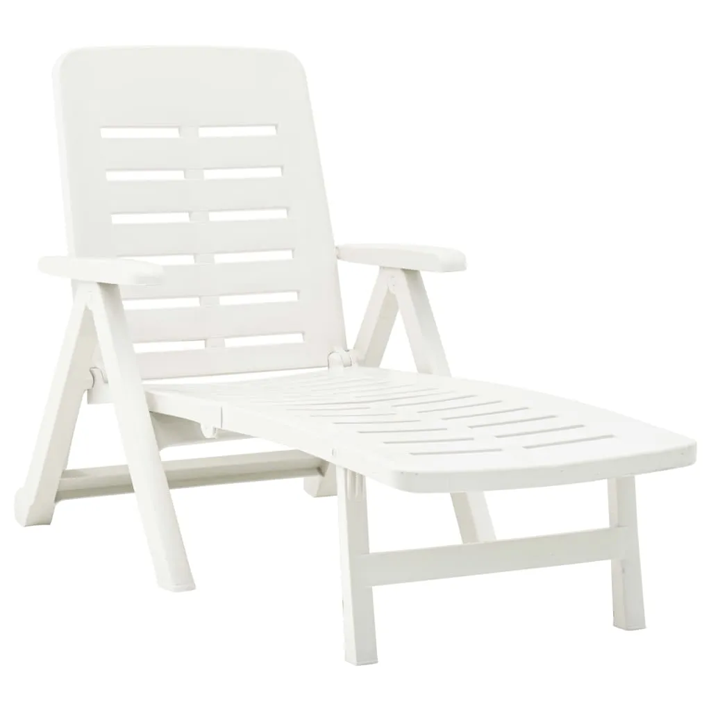 Sonnenliege Kunststoff Weiß 72x189x96 cm verstellbar und faltbar