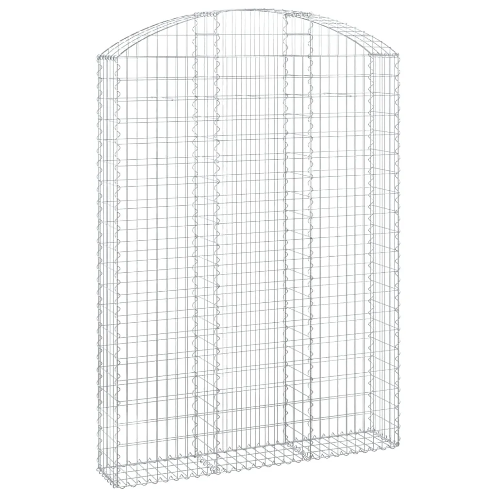 Gabionenkorb Hochbogen 150x30x200/220 cm Silber verzinktes Eisen