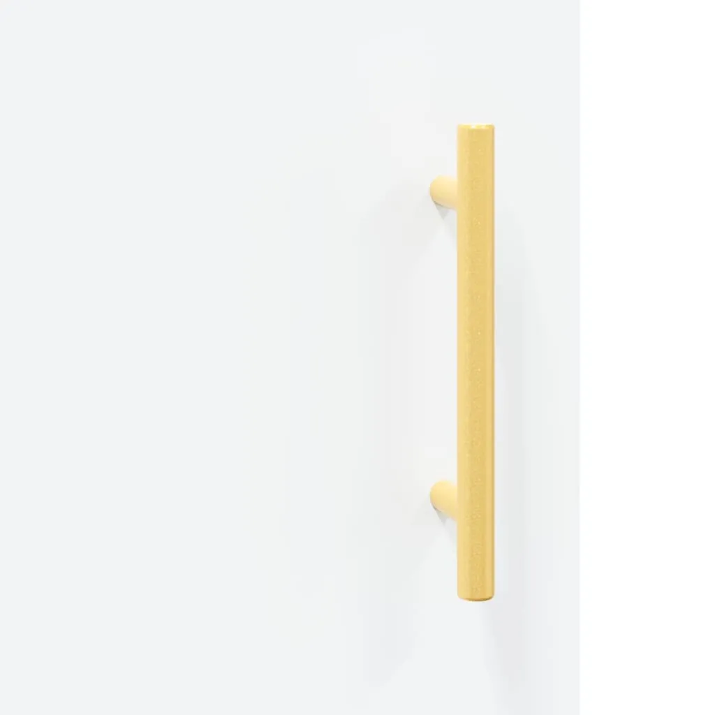 Weißes Highboard aus Holzwerkstoff und Metall 69,5 x 34 x 180 cm