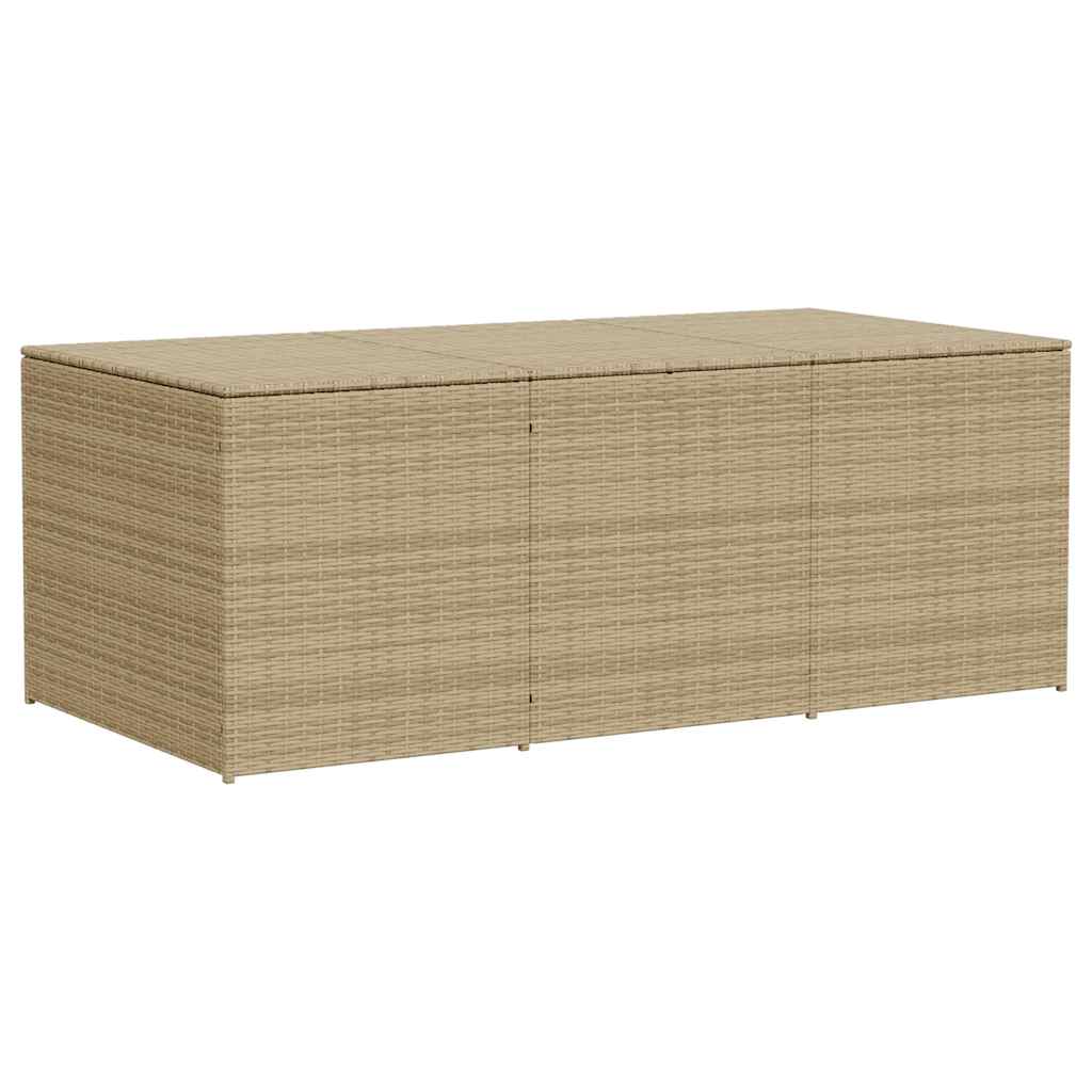 Garten-Truhe aus PE-Rattan und Stahl 180x90x70 cm in Beigemischung