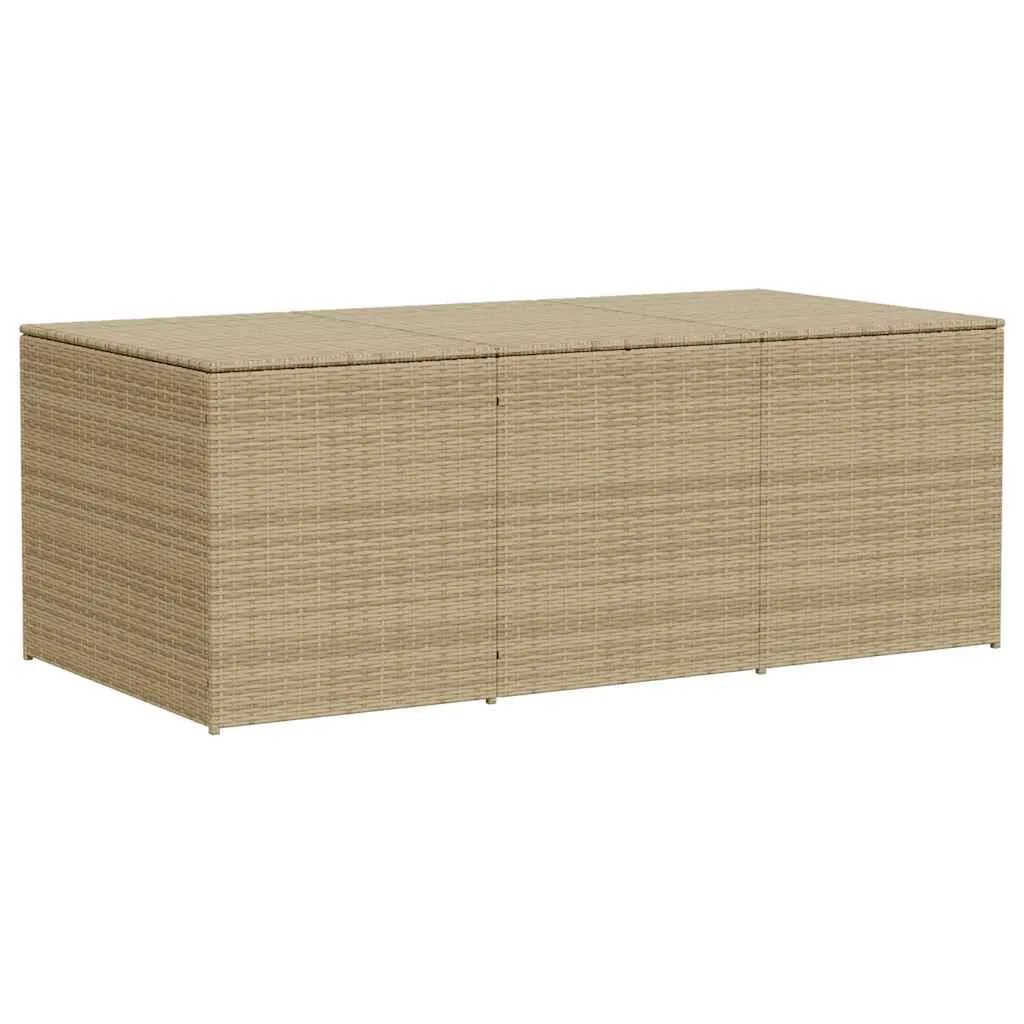 Garten-Truhe aus PE-Rattan und Stahl 180x90x70 cm in Beigemischung