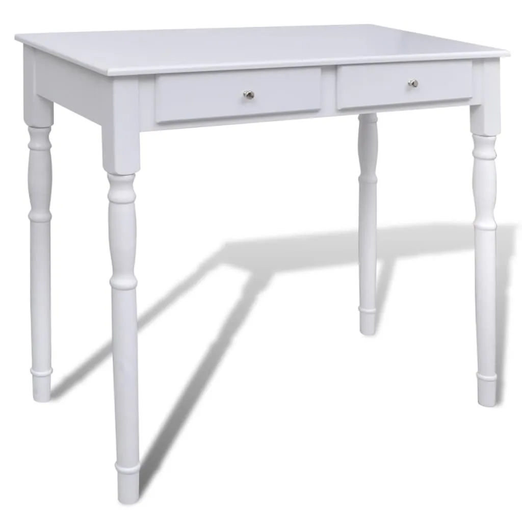 Schminktisch-Set Weiß Massivholz 80x40,5x74,5 cm mit Hocker