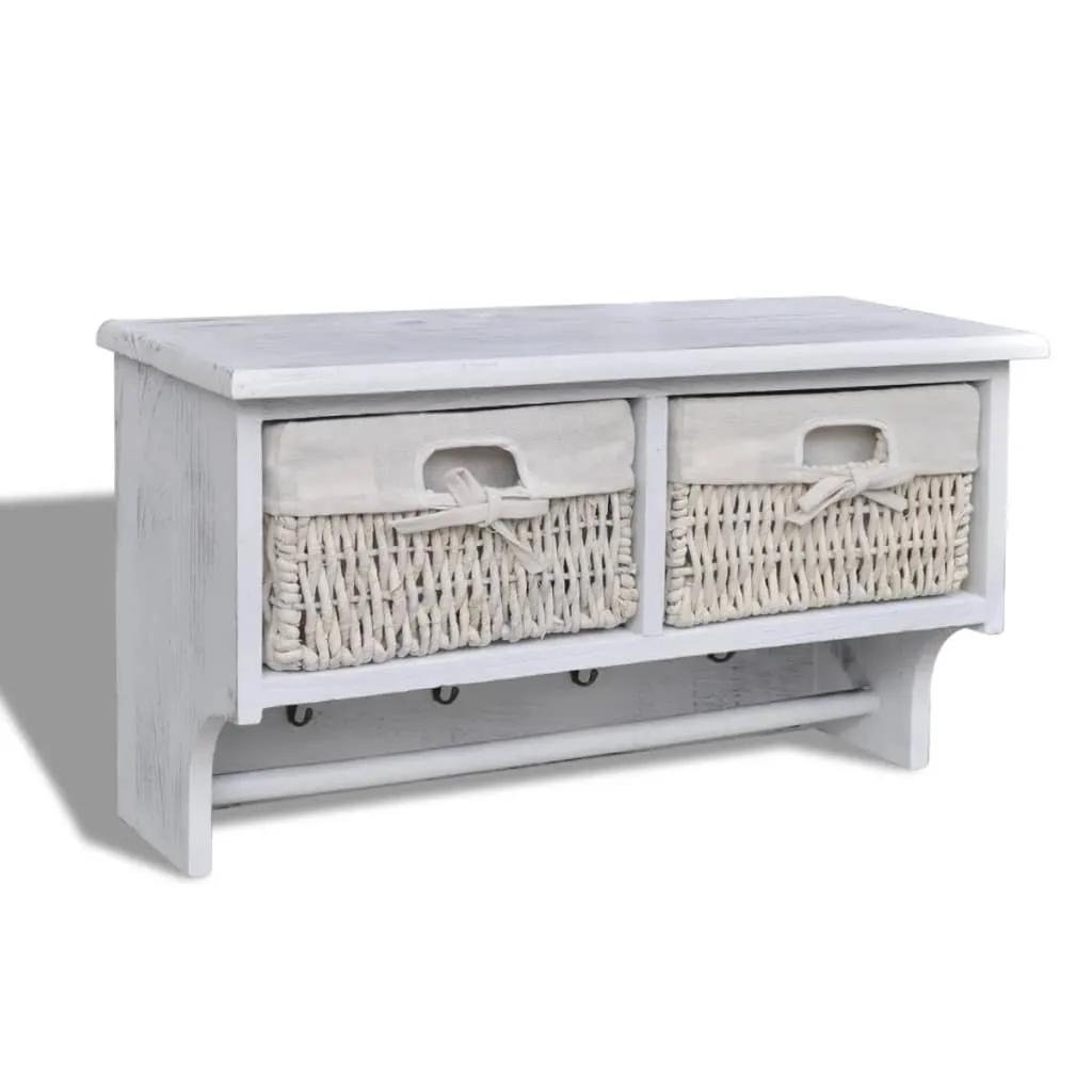 tinkaro Wandregal BELINA Paulownia-Holz Hängeregal Weiß