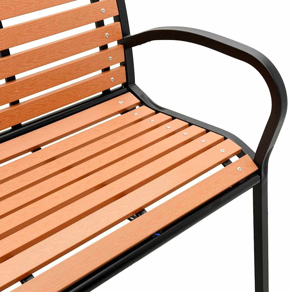 Gartenbank Braun 231 x 62 x 82 cm aus Massivholz und pulverbeschichtetem Stahl