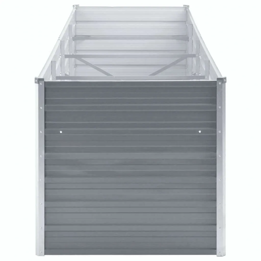 Garten-Hochbeet aus verzinktem Stahl 320x80x77 cm Grau