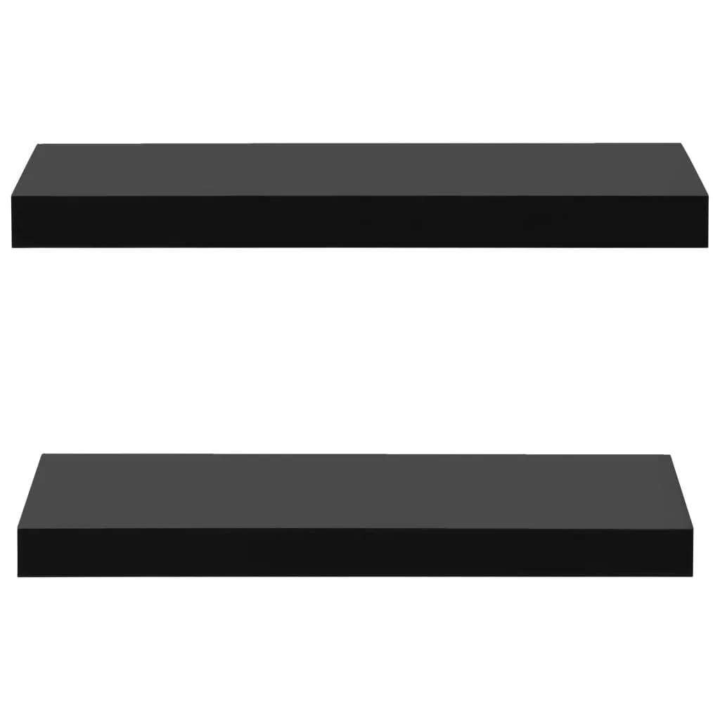 Schweberegal Schwarz 40 x 20 x 3,8 cm - 2 Wandregale